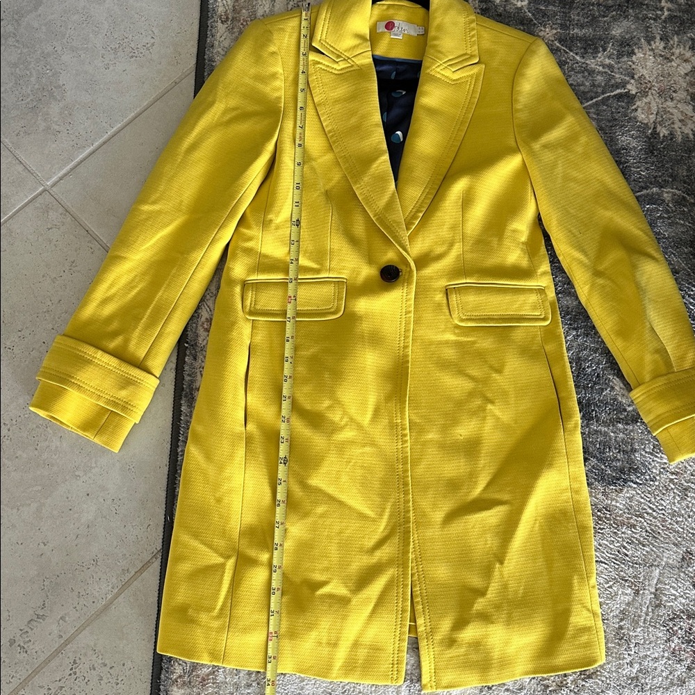 Boden Aileen Yellow Single-Button  Coat size 4P - Picture 7 of 7